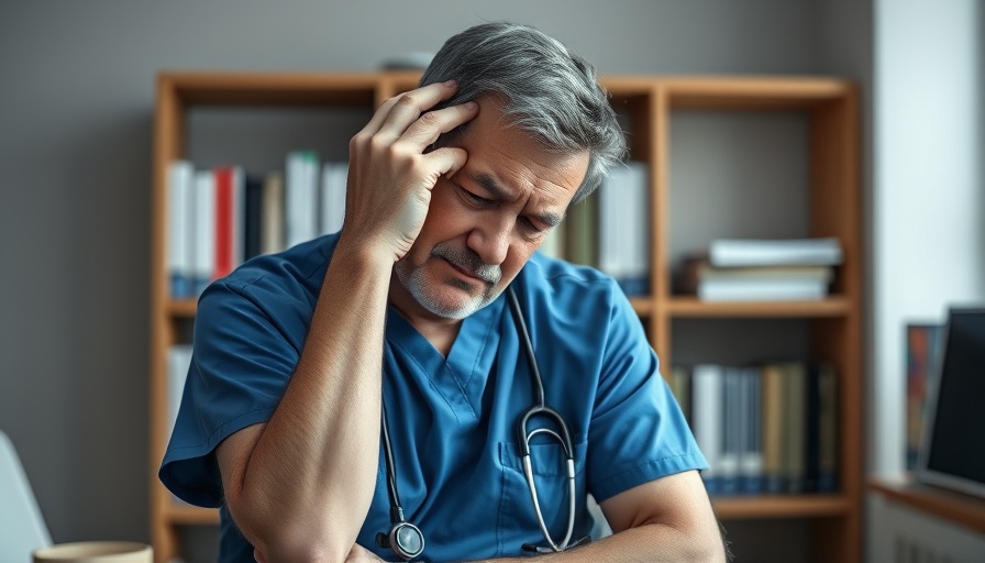 Tired doctor reflecting on career pivot opportunities in medicine.