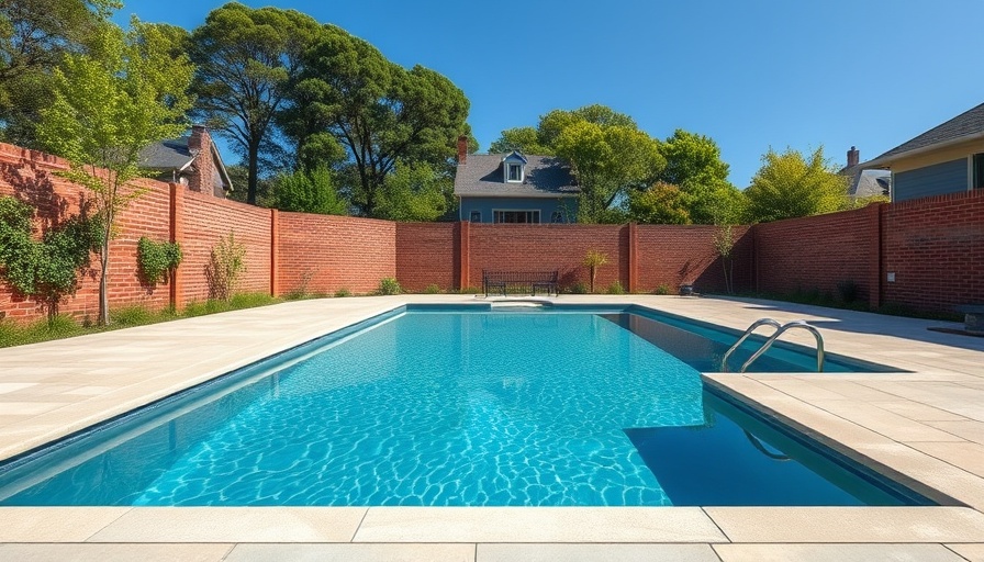 Modern swimming pool in Maricopa County backyard.
