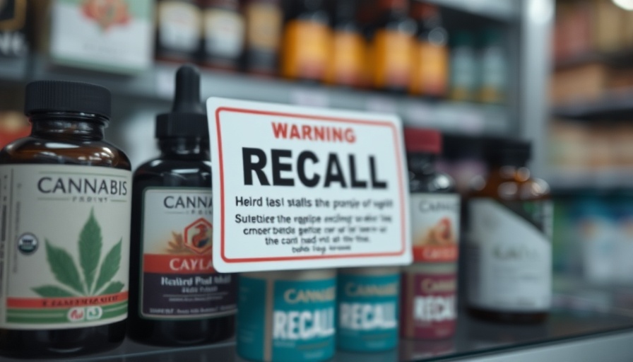 New York cannabis product recall notice with blurred background.