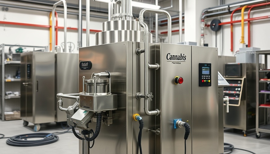 Stainless steel cannabis machine highlighting equipment price drop.