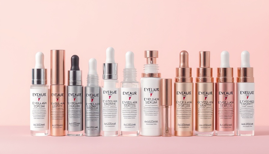 Elegant collection of best eyelash growth serums displayed on pastel background.