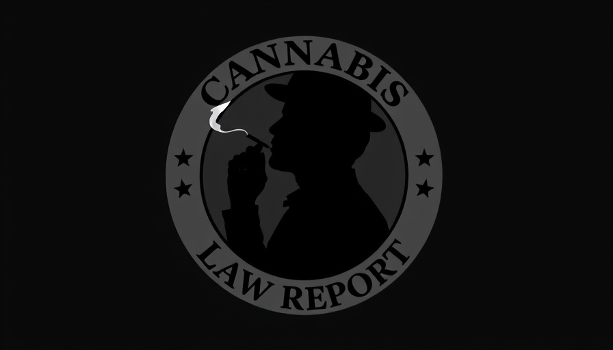 Silhouette logo for Cannabis Law Report, vintage style.