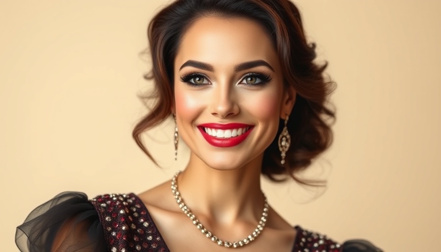 Elegant woman showcasing beauty tips with glamorous look.