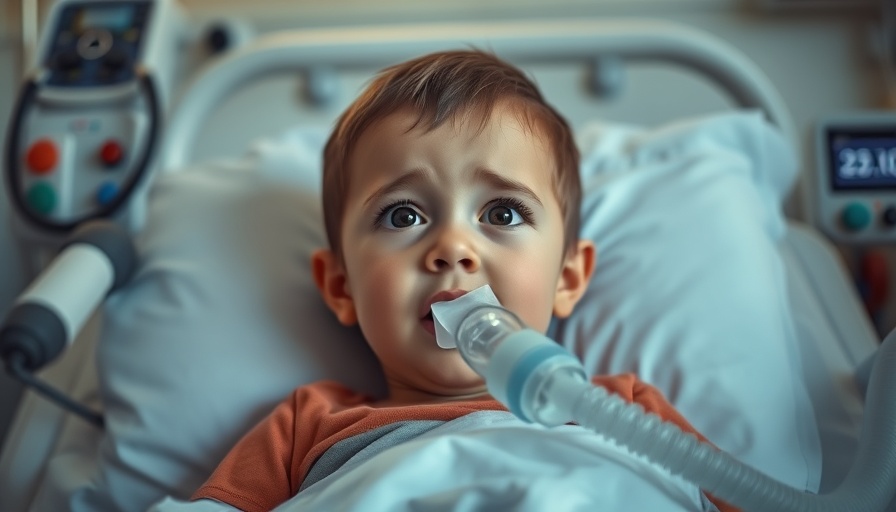 HMPV virus dangers: Child in hospital with oxygen mask.