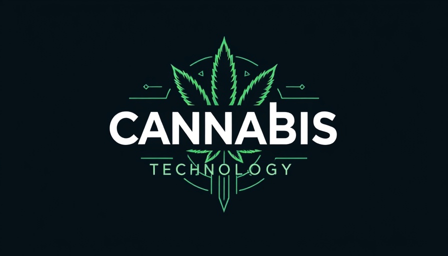 Modern cannabis and technology logo, cannabis industry innovation