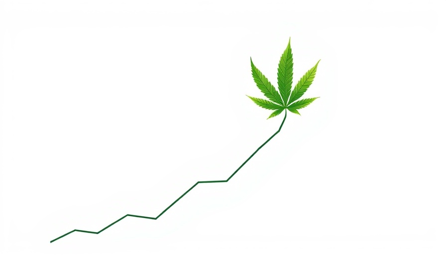 Graph with cannabis leaf symbolizing cannabis stocks rescheduling hopes