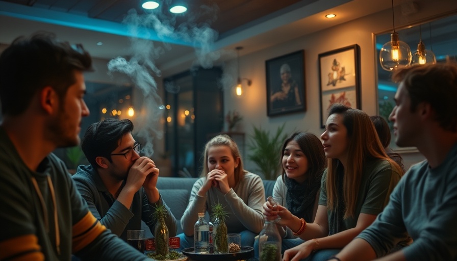 Cannabis consumption lounge in Massachusetts with relaxed ambiance, smoke rising.