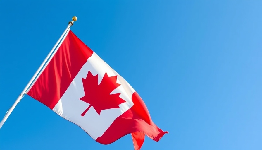 Canadian flag waving under blue sky, symbolizing Canadian cannabis sourced from legal distributors.