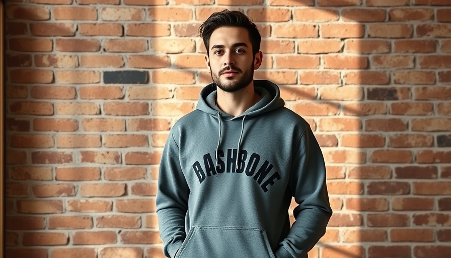 Casual man in hoodie poses against a brick wall.