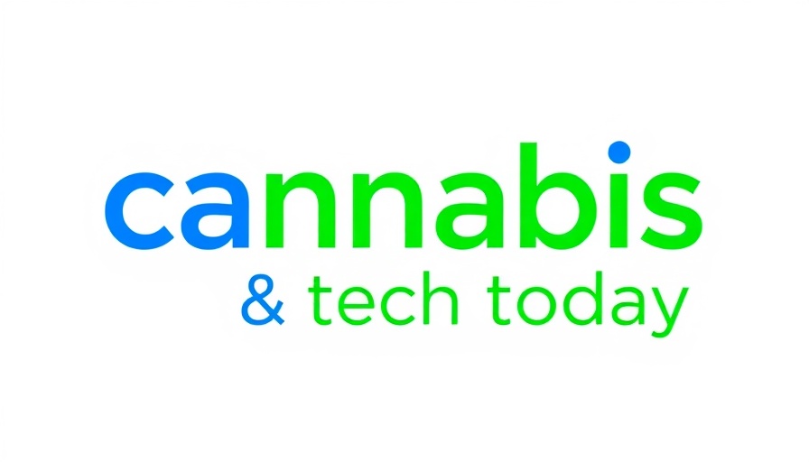 Modern minimalist 'cannabis & tech today' logo in blue and green.