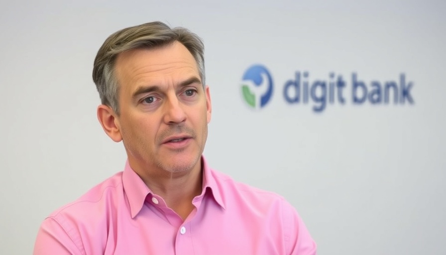 Middle-aged man discussing digital cannabis banking.