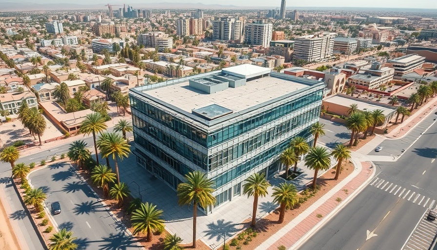 Nordstrom Rack Goodyear store under construction surrounded by palm trees.