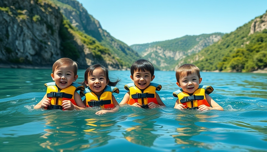 Children playing in Granite Basin Lake Prescott with scenic rocky hills.