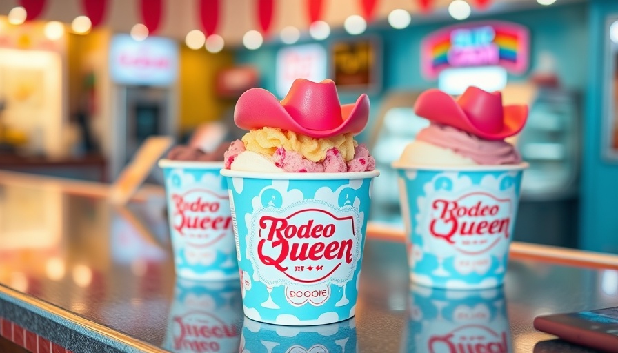 Churn Rodeo Queen ice cream cups with pink hat toppings.