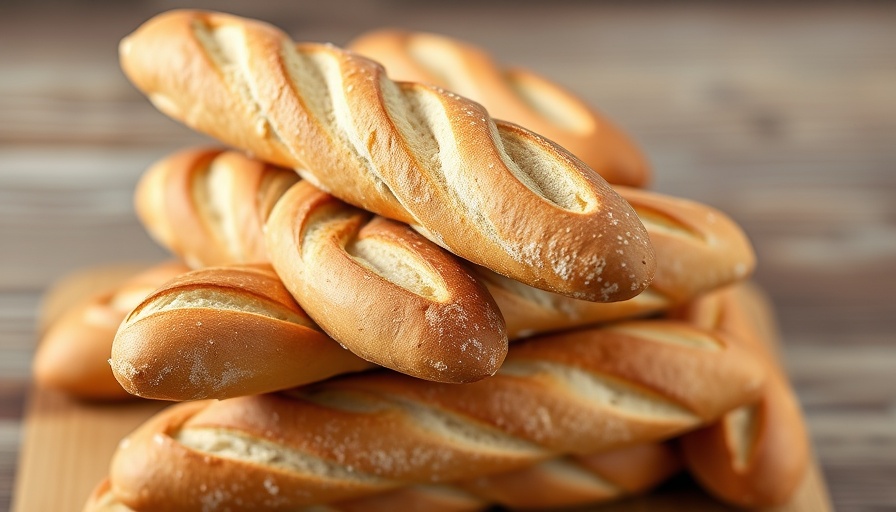 Artisan baguettes at Barrio Bread Arizona, crisp and golden brown.