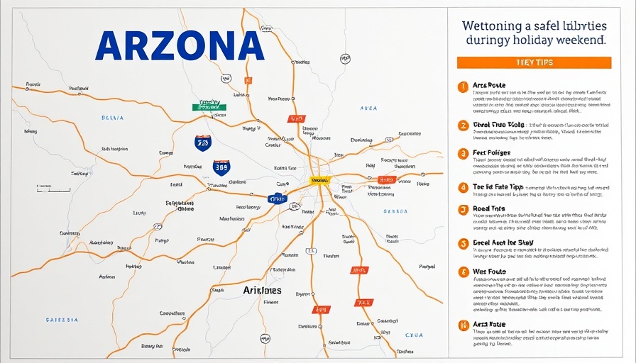 Arizona highway travel tips map for Labor Day weekend
