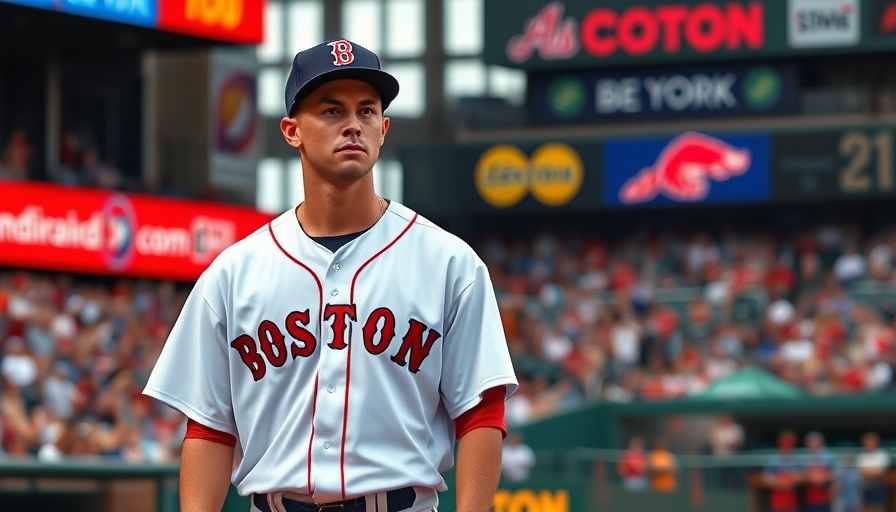 Walker Buehler release: Baseball player in Boston uniform on field.