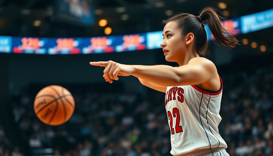 Focused basketball player mid-action in a dynamic game.