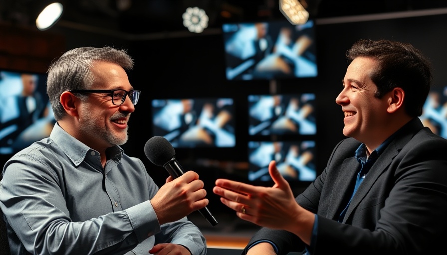 Discussion on AI stealing our creative thunder in a split-screen interview.