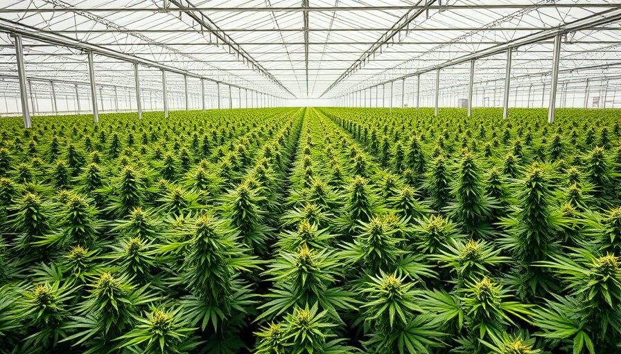 Large greenhouse with cannabis plants illustrating compliance issues.