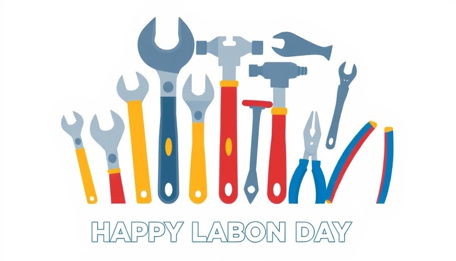 Labor Day tools illustration with patriotic theme for cannabis industry news.