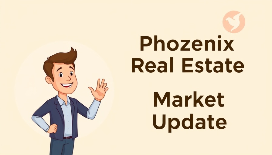 Cartoon man with 'Phoenix Real Estate Market Update'.