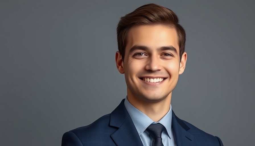 Portrait of a young man in a suit, Phoenix real estate market professional.
