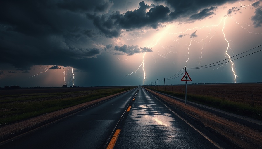 Maricopa County weather storm with lightning at night.