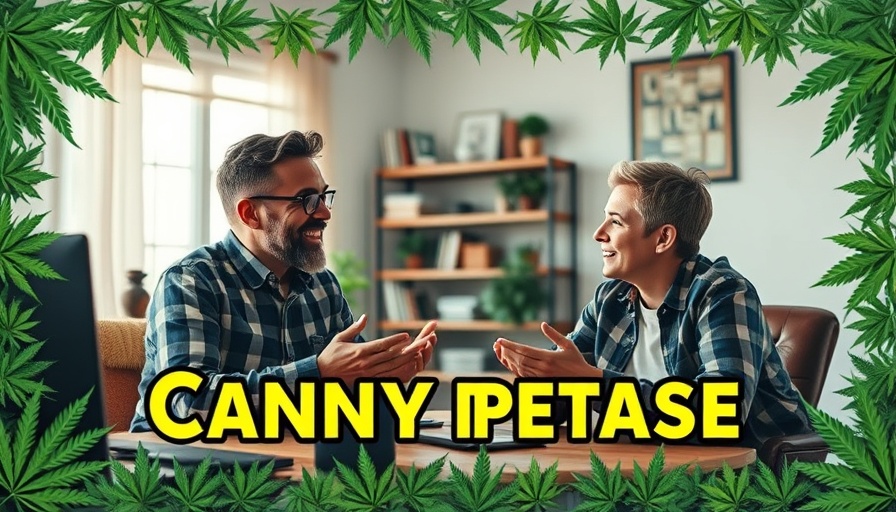 Cannabis Industry Compliance video call conversation with two individuals.