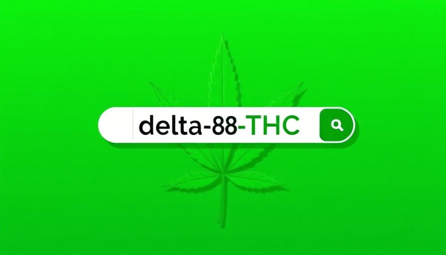 Online search for Unregulated Delta-8 THC Products with cannabis leaf background.