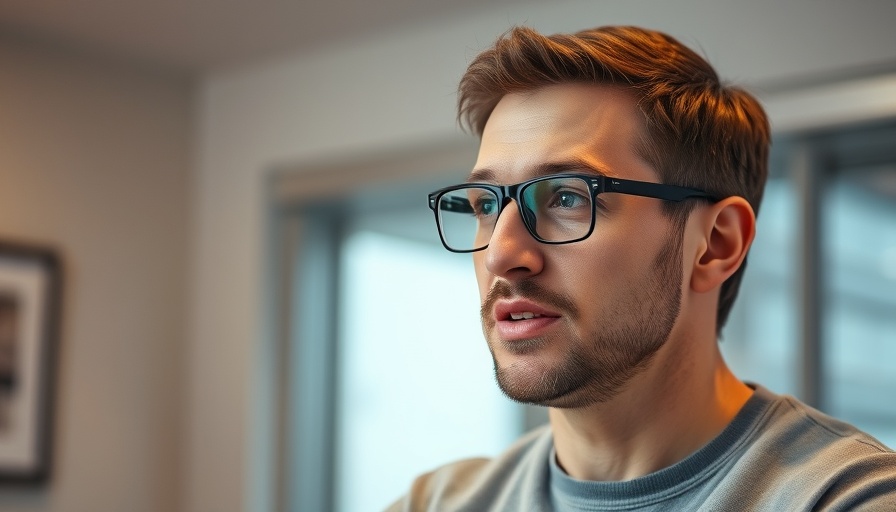 Man discussing cannabis marketing strategies indoors.
