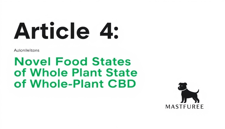 Title page for Article 4: Novel Food Status of Whole-Plant CBD Extracts, featuring a black dog logo.
