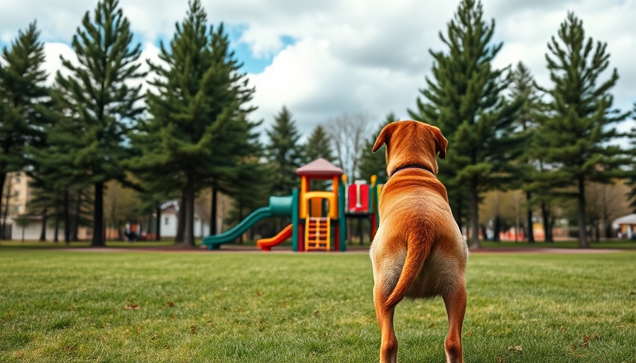 Aging Labrador in park, exemplifying caring for aging dogs.