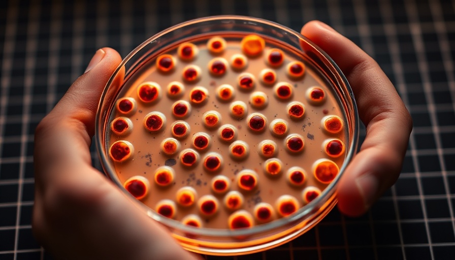 Petri dish with bacterial cultures in warm light, exhibiting scientific analysis.