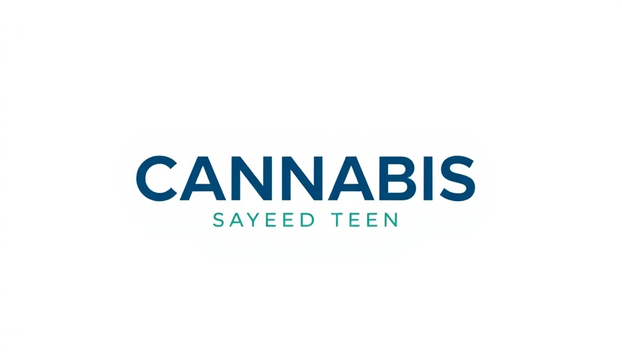 Cannabis and tech logo in blue and green, modern and minimalist.