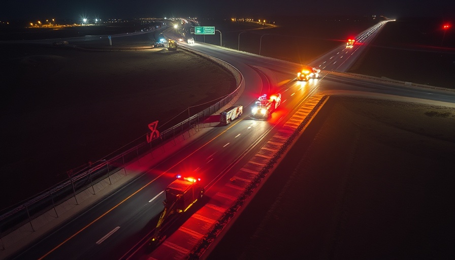 I-10 rollover crash Buckeye nighttime emergency scene.