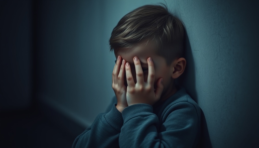Child in distress covering face, highlighting youth suicide risk.