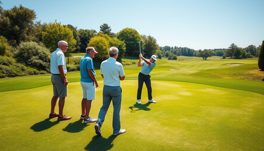 Golfers in action at Vlasic Classic charity golf tour, lush green course.