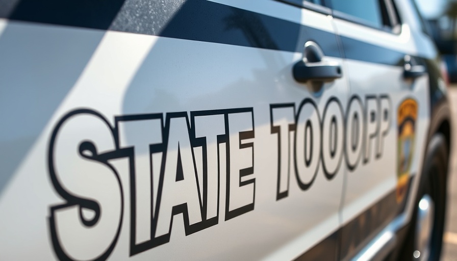 State trooper vehicle involved in Peoria crash scene.