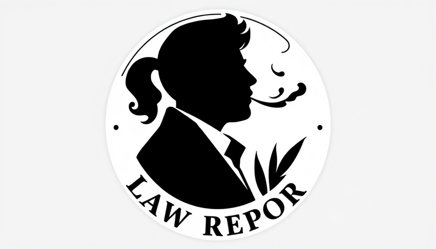 Classic cannabis law report logo with smoking silhouette.