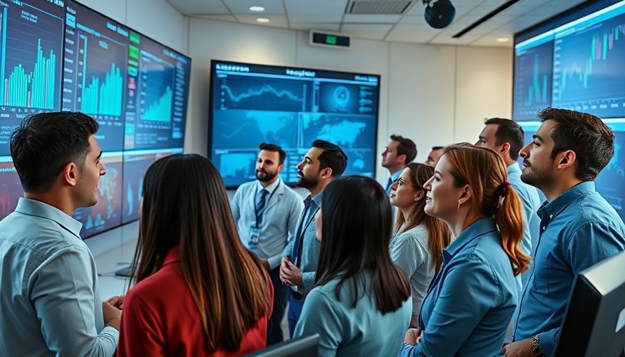 AI-Enabled Water Operations Center with professionals analyzing data on large screens.