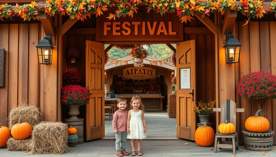 Entrance to Pumpkin Fest at The Princess with children