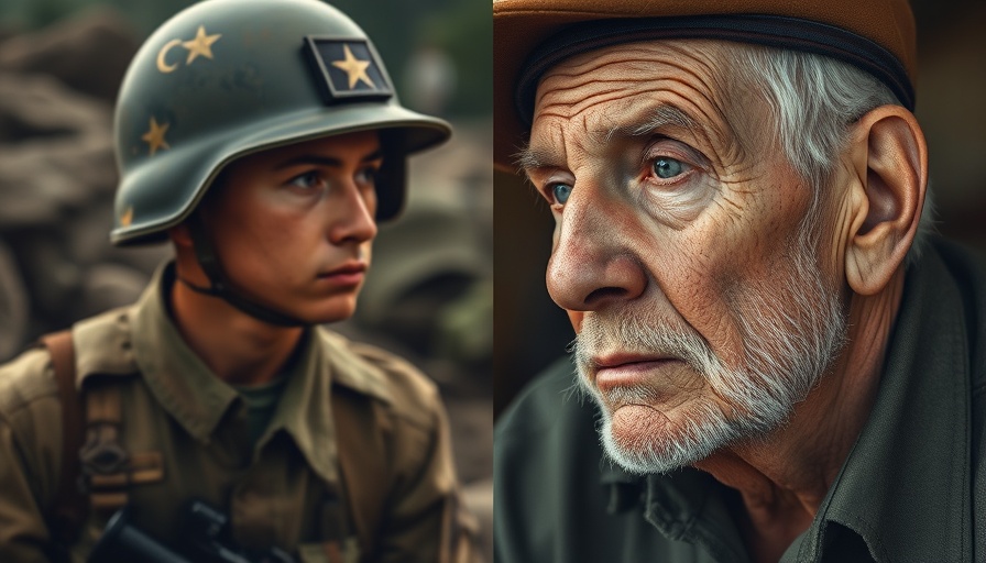 Airborne service Vietnam veteran transformation from young soldier to older veteran.