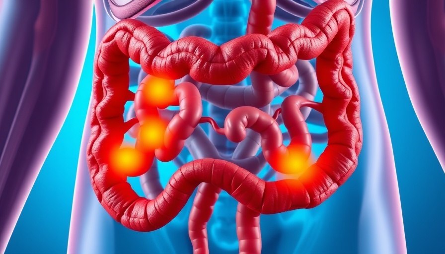 Detailed anatomical illustration highlighting Creeping Fat and Crohn's Disease.