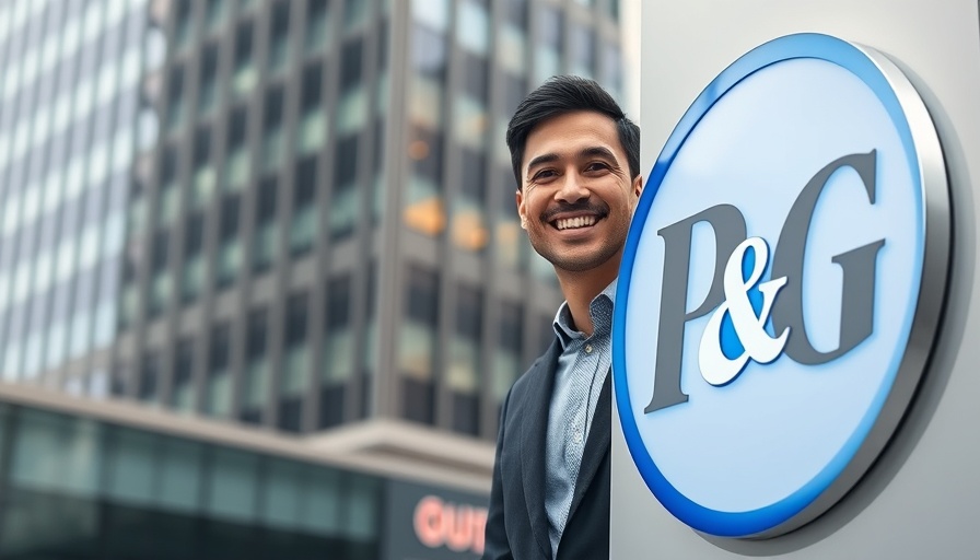P&G Health CFO Appointment, corporate professional with P&G sign.