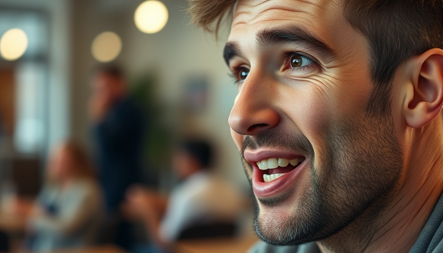 Man speaking positively about support at work.