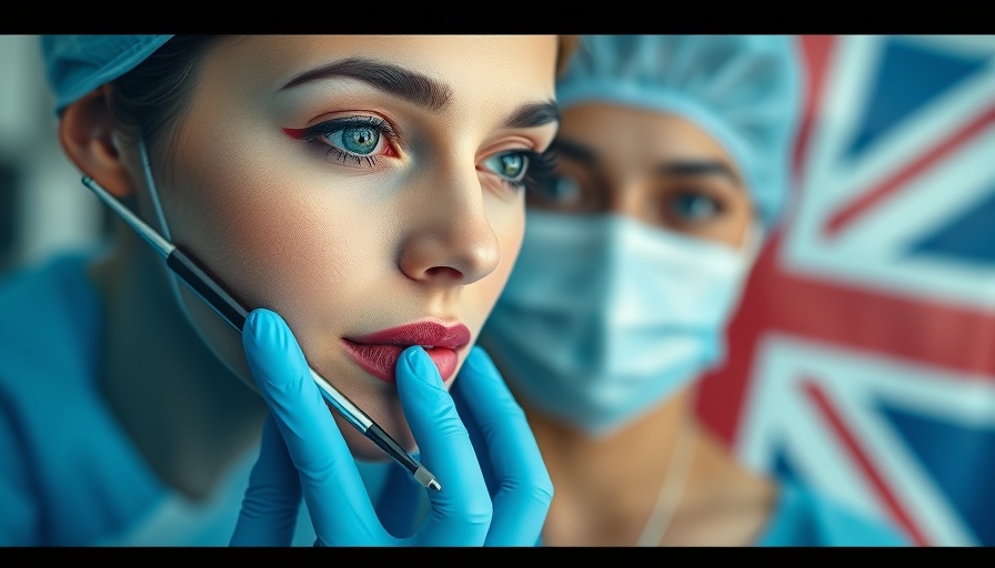 Collage highlighting cosmetic surgery clinics in Britain.