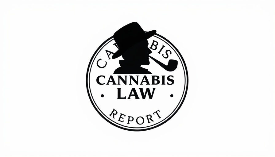Cannabis industry state laws logo with silhouette smoking.