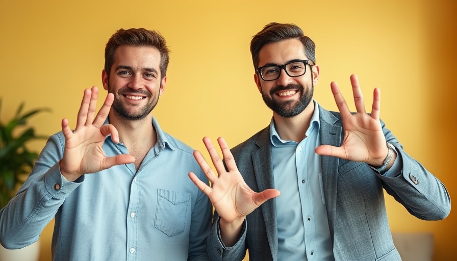 Two men showing hand signs in front of a yellow wall, ASU will.i.am AI training collaboration.
