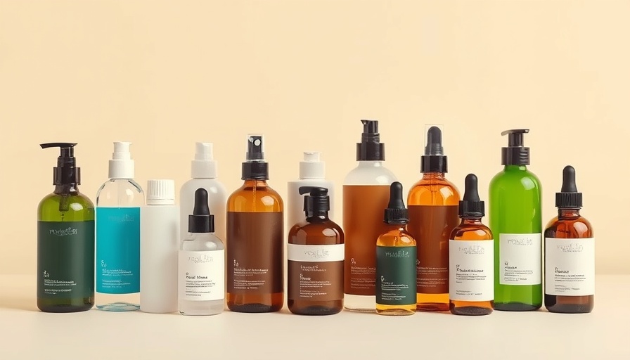 Collection of the best hair serums elegantly arranged on beige background.